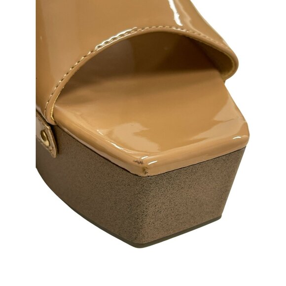 NEW Cape Robbin Tan Patent Leather Platform Moika Shoes Size 8 - Picture 3 of 9
